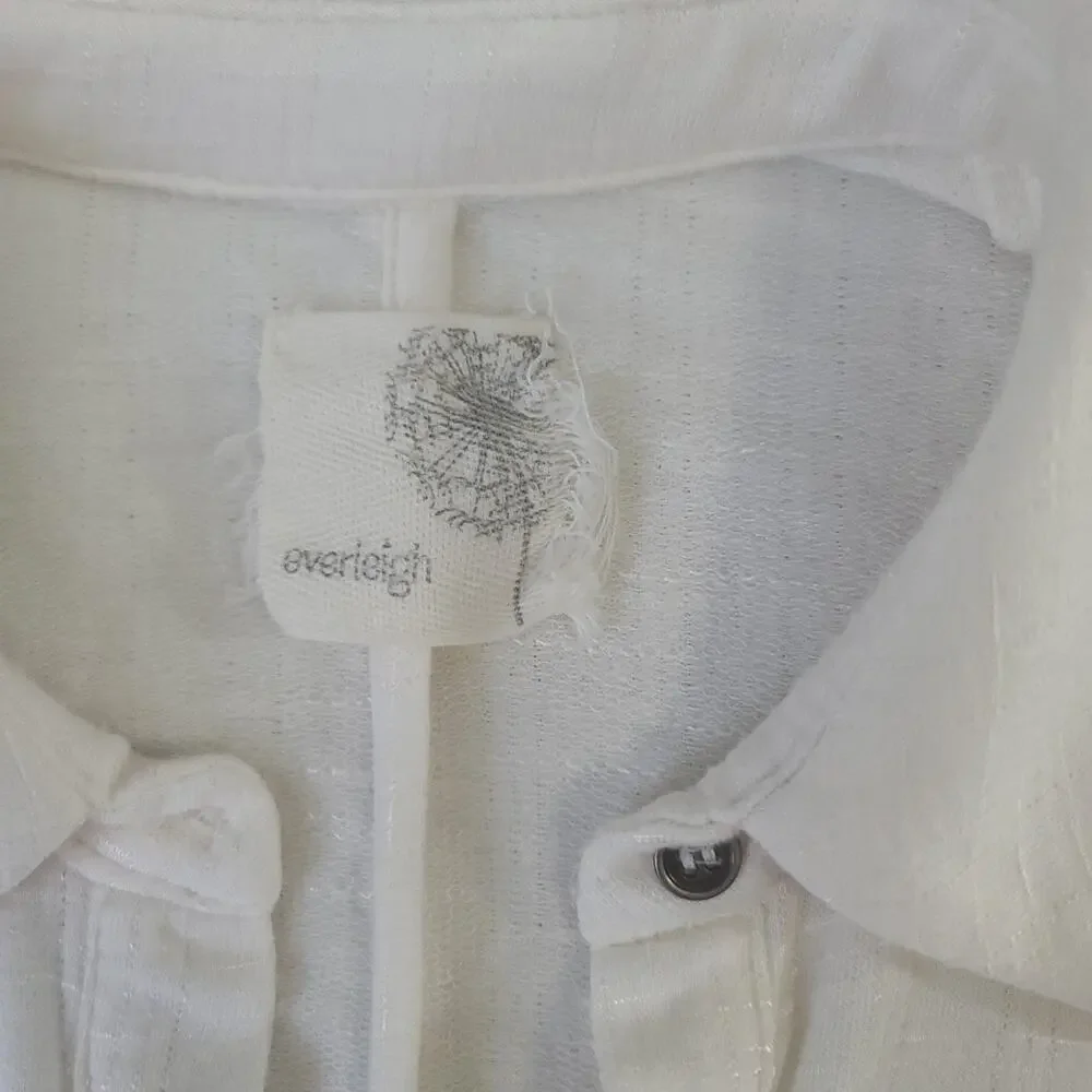 Everleigh poplin sleeveless tunic women's Ivory down top Size Petite small - Picture 7 of 8